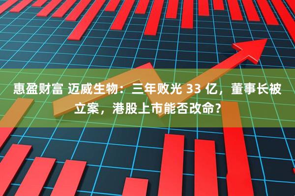 惠盈财富 迈威生物：三年败光 33 亿，董事长被立案，港股上市能否改命？