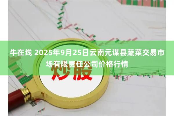 牛在线 2025年9月25日云南元谋县蔬菜交易市场有限责任公司价格行情
