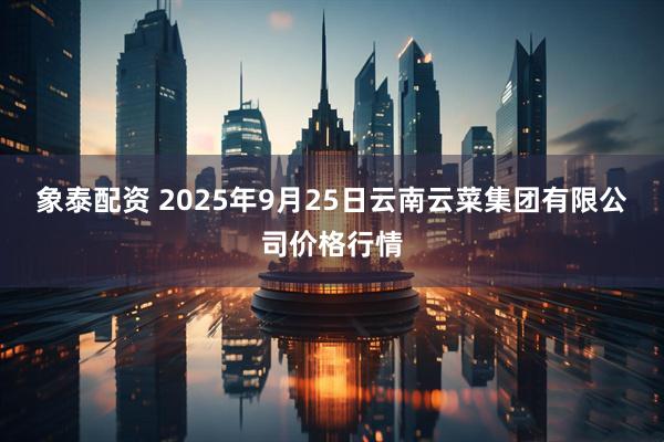 象泰配资 2025年9月25日云南云菜集团有限公司价格行情
